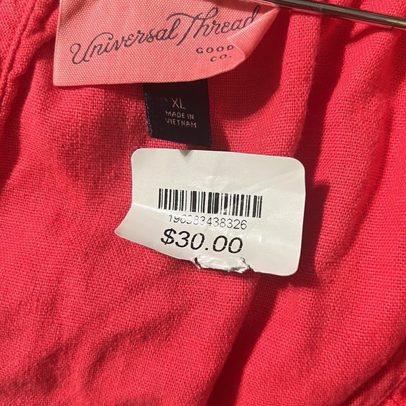 Universal thread Womens Linen Red Short Sleeve Romper - Picture 4 of 4